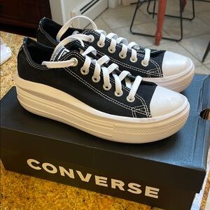 Converse Low Top Black Platform Sneakers Women’s Size 7